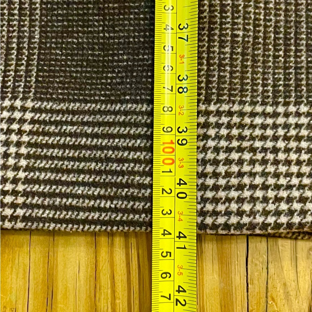 Abercrombie & Fitch Womens Dad Over Coat Brown Plaid Houndstooth Wool Blend 2XL - Picture 5 of 10